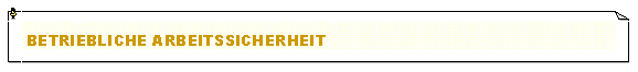 Textfeld: Betriebliche Arbeitssicherheit